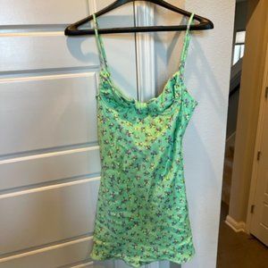 Zara Summer Dress "22" Satin Effect Printed Dress